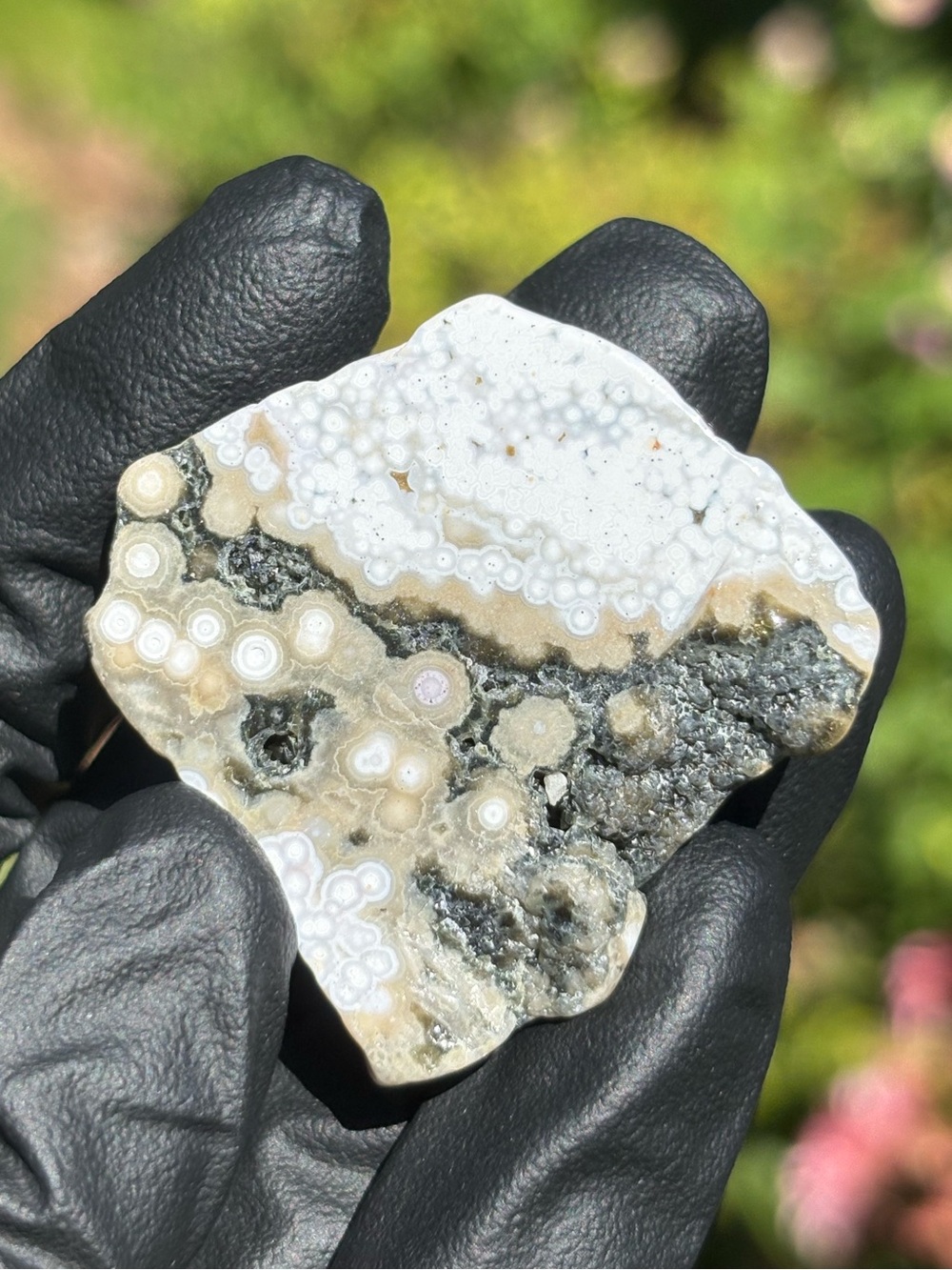 Druzy Ocean Jasper Crystal Slab - Polished Sea Jasper